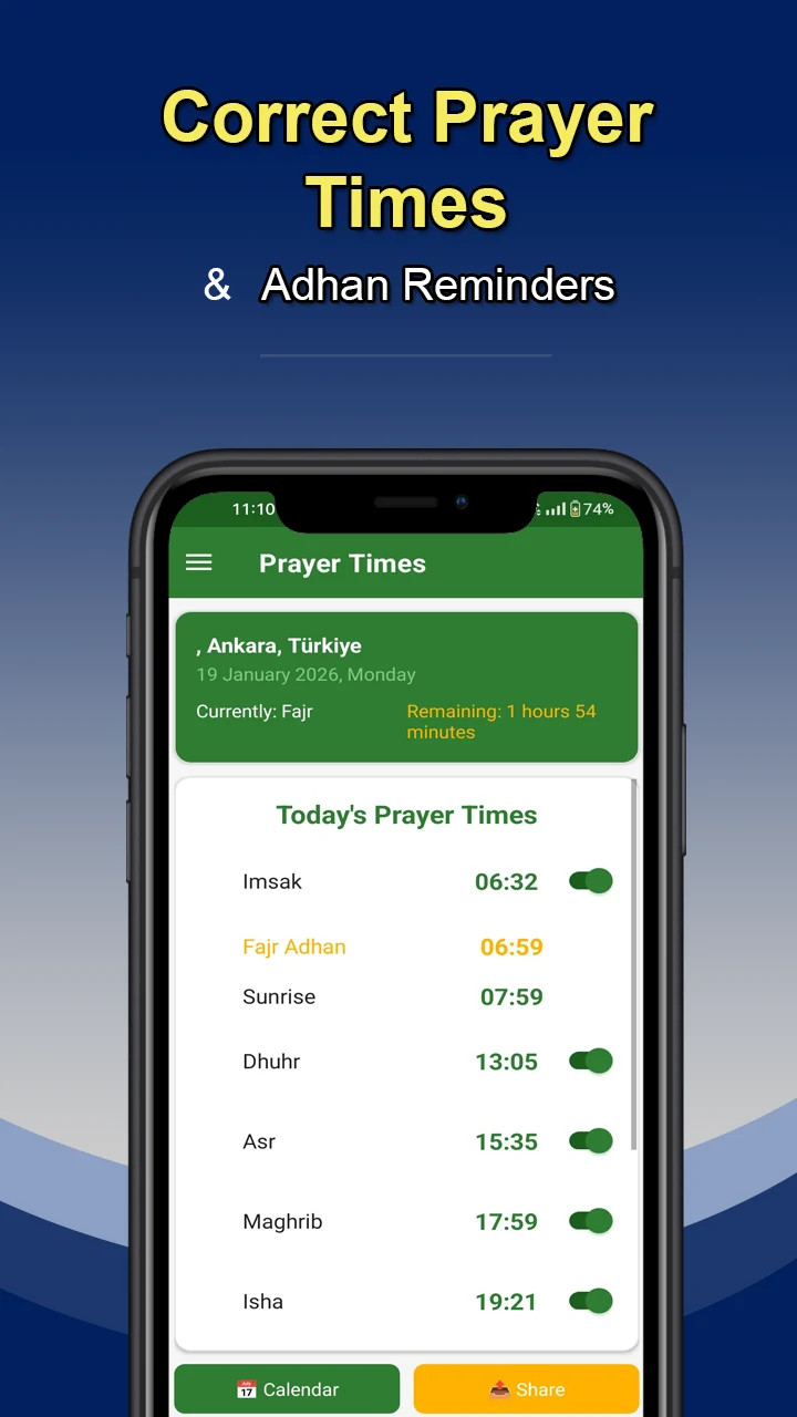 Prayer Times & Quran - iHMK screenshot